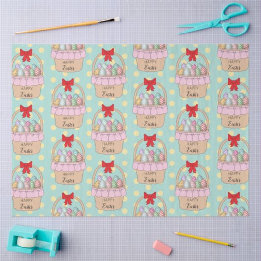 Snellere paasmandje en paaseieren tissuepapier (Craft)