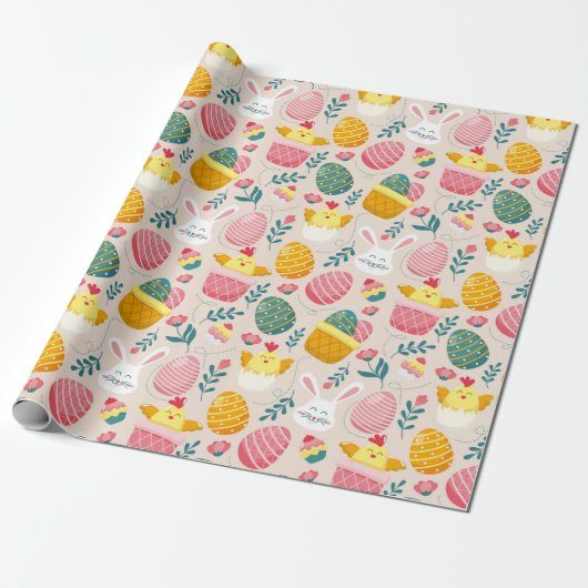Snellere paaspakketpapier cadeaupapier (Uitgerold)