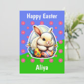 Snellere paasroze bleekrooster PaasKaart Feestdagenkaart (Staand voorkant)