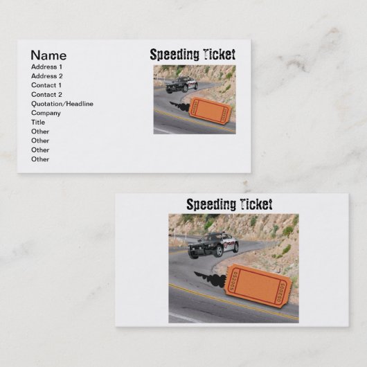 Snellere politieauto haalt de Ticket CUSTOMIZE FON (Voorkant / Achterkant)