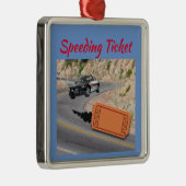 Snellere politieauto haalt de Ticket CUSTOMIZE FON Metalen Ornament (Rechts)