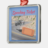 Snellere politieauto haalt de Ticket CUSTOMIZE FON Metalen Ornament (Links)