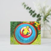 Snellere slag in zwembad feestdagenkaart (Staand voorkant)