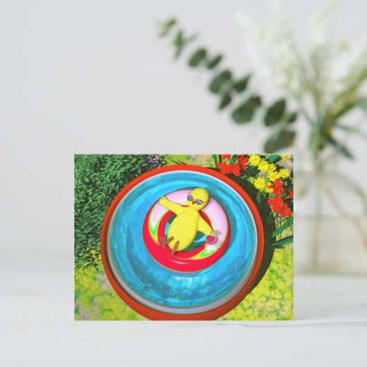 Snellere slag in zwembad feestdagenkaart (Staand voorkant)