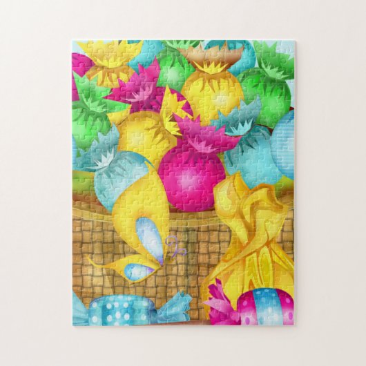 Snellere Snoep Folk Art GIRLS BASKET STUFFER Legpuzzel (Verticaal)