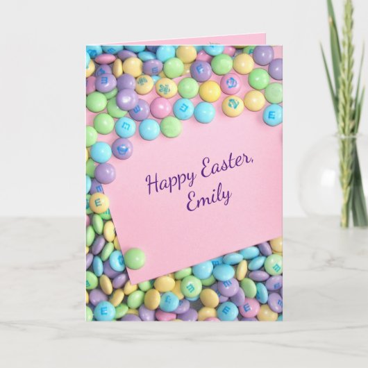 Snellere Snoep op roze papieren feestdag Kaart (Voorkant)