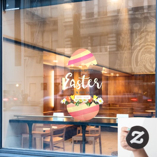 Snellere verkoop eibloemen kopen percentage kortin raamsticker (Cafe Raam)