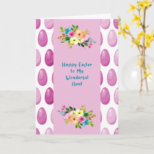 Snellere vormgeving voor tante met kleurrijke eier kaart (Gele Bloem)