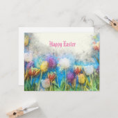 Snellere Waterverf Tulpen Kaart (Voorkant / Achterkant in situ)