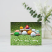 Snellere Wenskaart om de Pasen te Golfer Briefkaart (Staand voorkant)