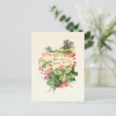 Snellere wil met klaver en wilde Rozen Briefkaart (Staand voorkant)