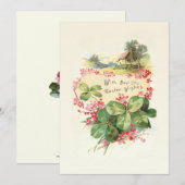Snellere wil met klaver en wilde Rozen Feestdagenkaart (Voorkant / Achterkant)