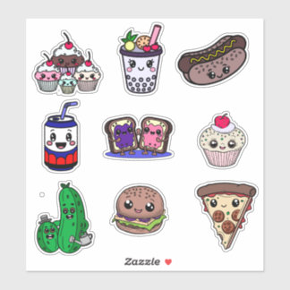 Snelvoedselpret en zoete traktatie-stickers voor k sticker