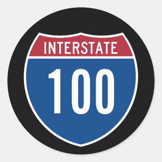 Snelweg 100 ronde sticker (Voorkant)