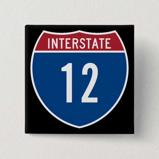 Snelweg 12 vierkante button 5,1 cm (Voorkant)