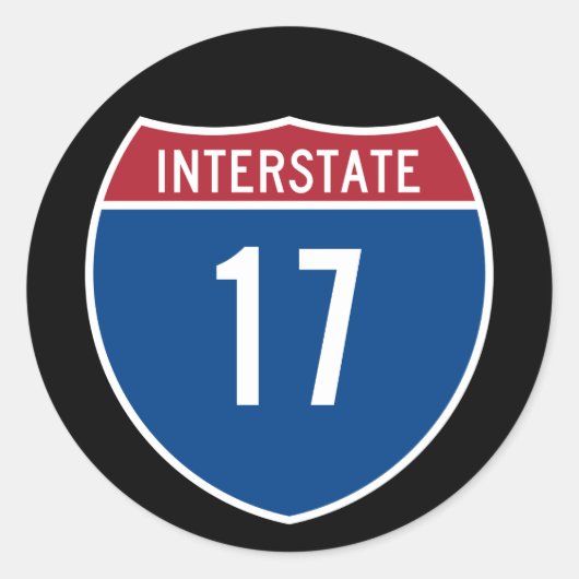 Snelweg 17 ronde sticker (Voorkant)