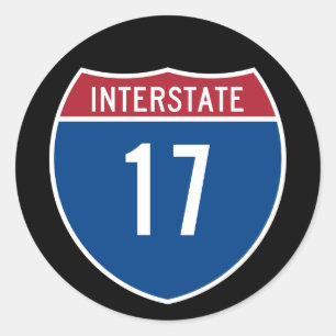 Snelweg 17 ronde sticker