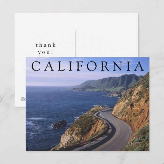 Snelweg 1 | Carmel Californië | Dank U Briefkaart (Voorkant / Achterkant)