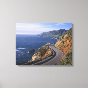Snelweg 1 langs de Californische kust bij Canvas Afdruk