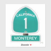 Snelweg 1 Monterey Californië contoured Sticker (Vel)