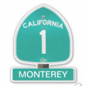 Snelweg 1 Monterey Californië contoured Sticker (Voorkant)