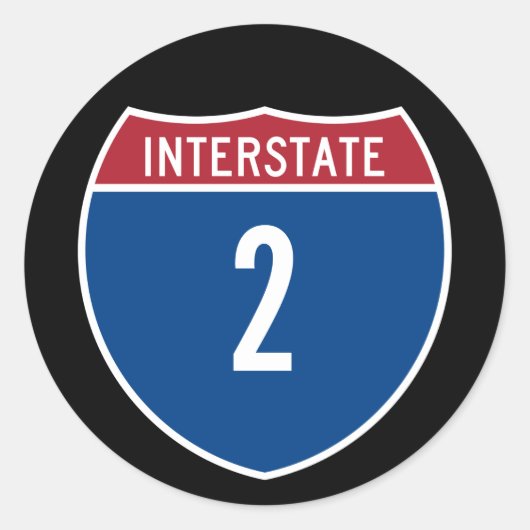Snelweg 2 ronde sticker (Voorkant)