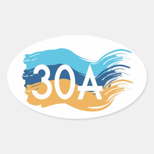 Snelweg 30A Florida Beach Swash Design Ovale Sticker (Voorkant)