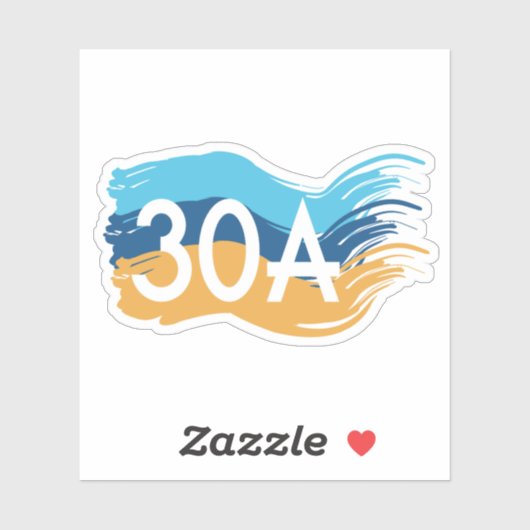 Snelweg 30A Florida Beach Swash Design Sticker (Vel)