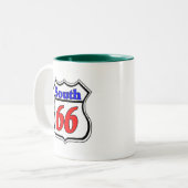 Snelweg 66 Zuid Tweekleurige Koffiemok (Voorkant links)
