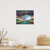 Snelweg Bliksem Landschap Poster (Keuken)