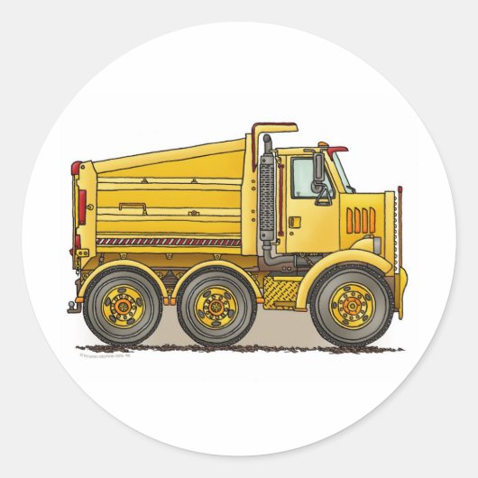 Snelweg Dump Truck Kinder Sticker (Voorkant)