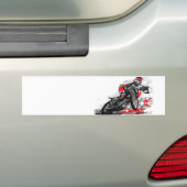 Snelweg met flatbaanmotor racer bumpersticker (Op auto)
