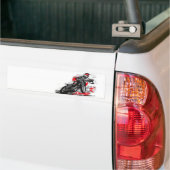 Snelweg met flatbaanmotor racer bumpersticker (Op Truck)