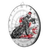 Snelweg met flatbaanmotor racer dartbord (Voorkant Rechts)