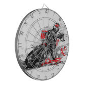 Snelweg met flatbaanmotor racer dartbord (Voorkant Links)