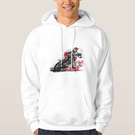 Snelweg met flatbaanmotor racer hoodie (Voorkant)
