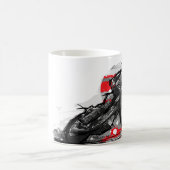 Snelweg met flatbaanmotor racer koffiemok (Center)