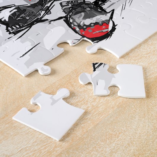 Snelweg met flatbaanmotor racer legpuzzel (Zijkant)