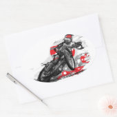 Snelweg met flatbaanmotor racer ovale sticker (Envelop)