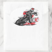 Snelweg met flatbaanmotor racer ovale sticker (Tas)