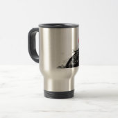 Snelweg met flatbaanmotor racer reisbeker (Voorkant links)