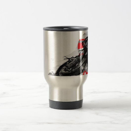 Snelweg met flatbaanmotor racer reisbeker (Center)