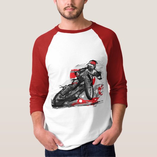 Snelweg met flatbaanmotor racer t-shirt (Voorkant)