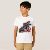 Snelweg met flatbaanmotor racer t-shirt (Voorkant volledig)