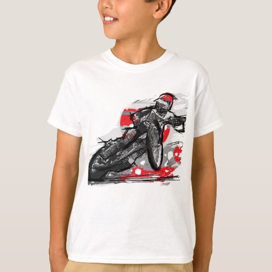Snelweg met flatbaanmotor racer t-shirt (Voorkant)