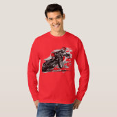 Snelweg met flatbaanmotor racer t-shirt (Voorkant volledig)