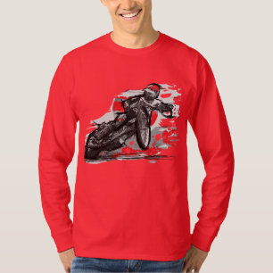 Snelweg met flatbaanmotor racer t-shirt