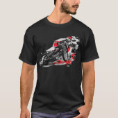 Snelweg met flatbaanmotor racer t-shirt (Voorkant)