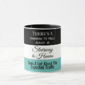 Snelweg naar de hel/trap naar de hemel mok (Midden)