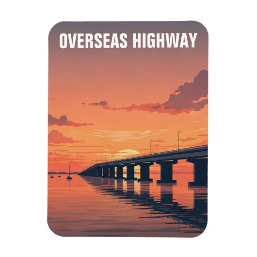 Snelweg naar Key West Florida Reizen Magneet (Verticaal)